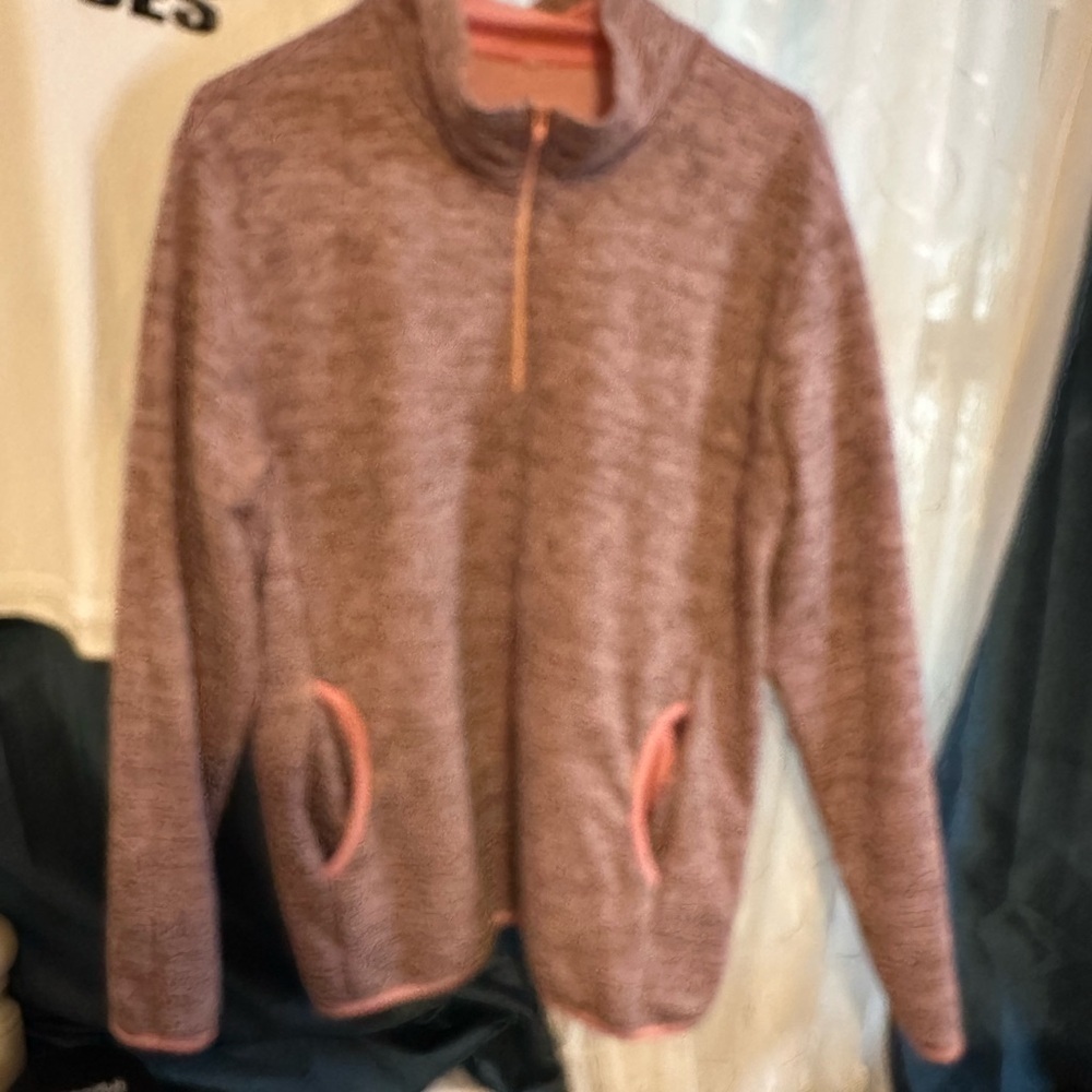 Cozy Heather Pink Quarter-Zip Pullover
